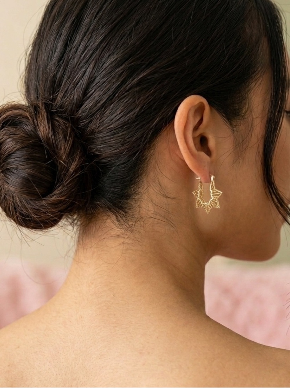 Gold Plated Brass Nickel Free Starburst Earrings | Aprx. 1 inch